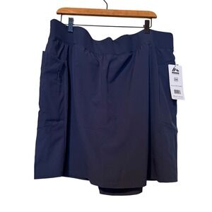 RBX Active Womens Plus Size 2X Dark Navy Athletic Skort Skirt Shorts CR5173XRG